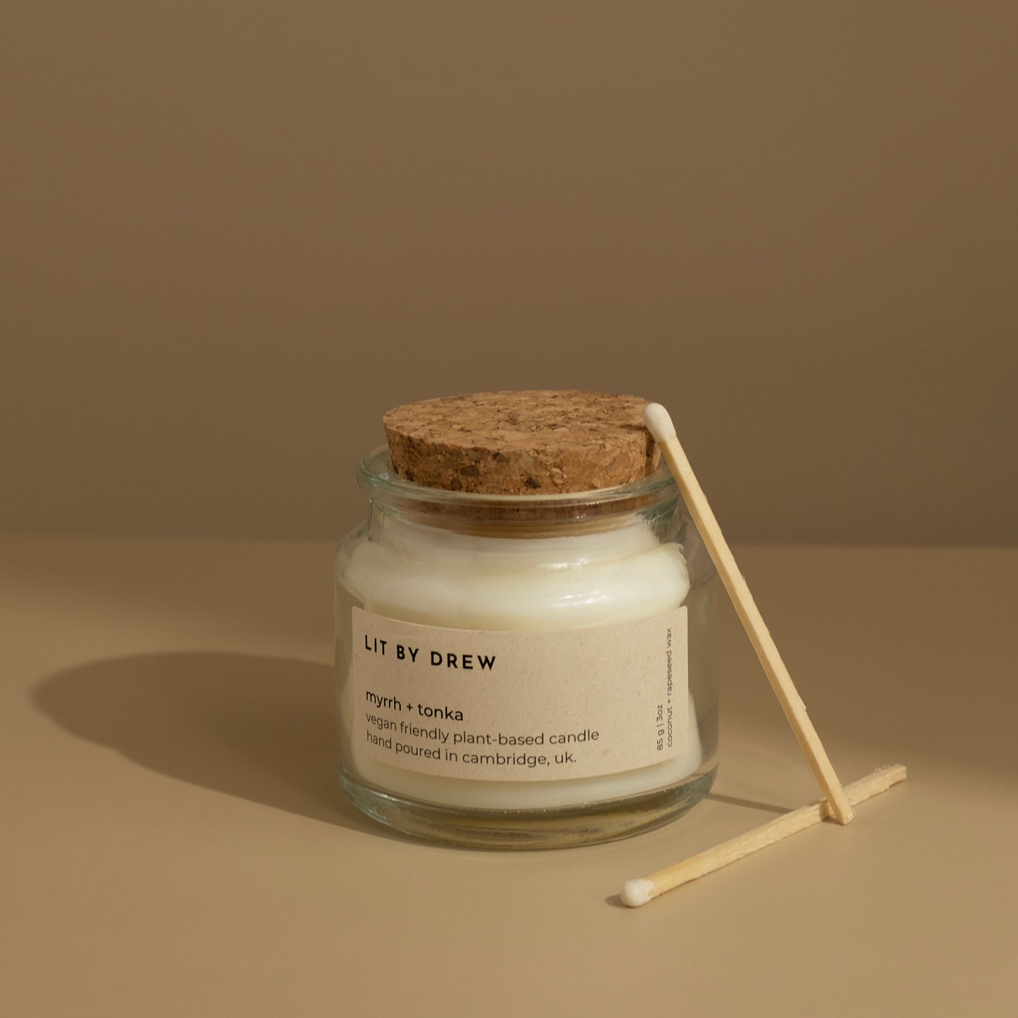 Myrrh & Tonka Natural Wax Candle - Clear - Small