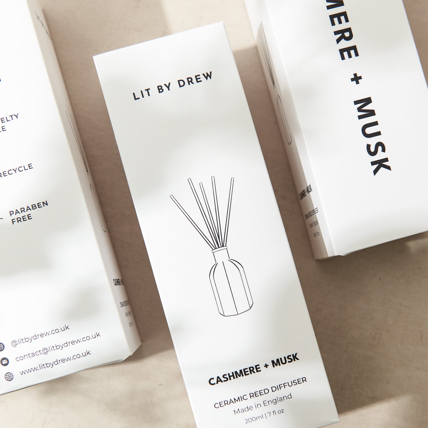 Navy Blue Cashmere & Musk Ceramic Reed Diffuser - 200ml