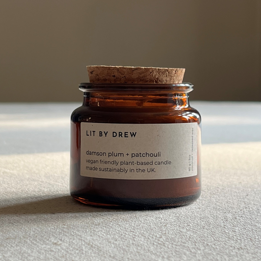 Damson Plum & Patchouli Apothecary Style Candle - Small