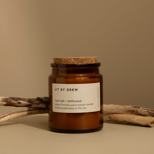 Rock Salt & Driftwood Apothecary Style Candle - Medium