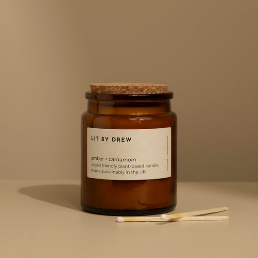 Amber & Cardamom Apothecary Style Candle - Medium