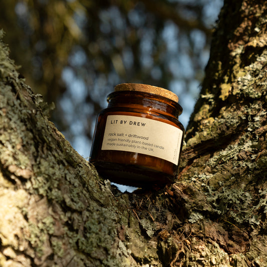 Rock Salt & Driftwood Apothecary Style Candle - Small