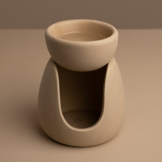Ceramic Oil and Wax Melt Burner - Beige