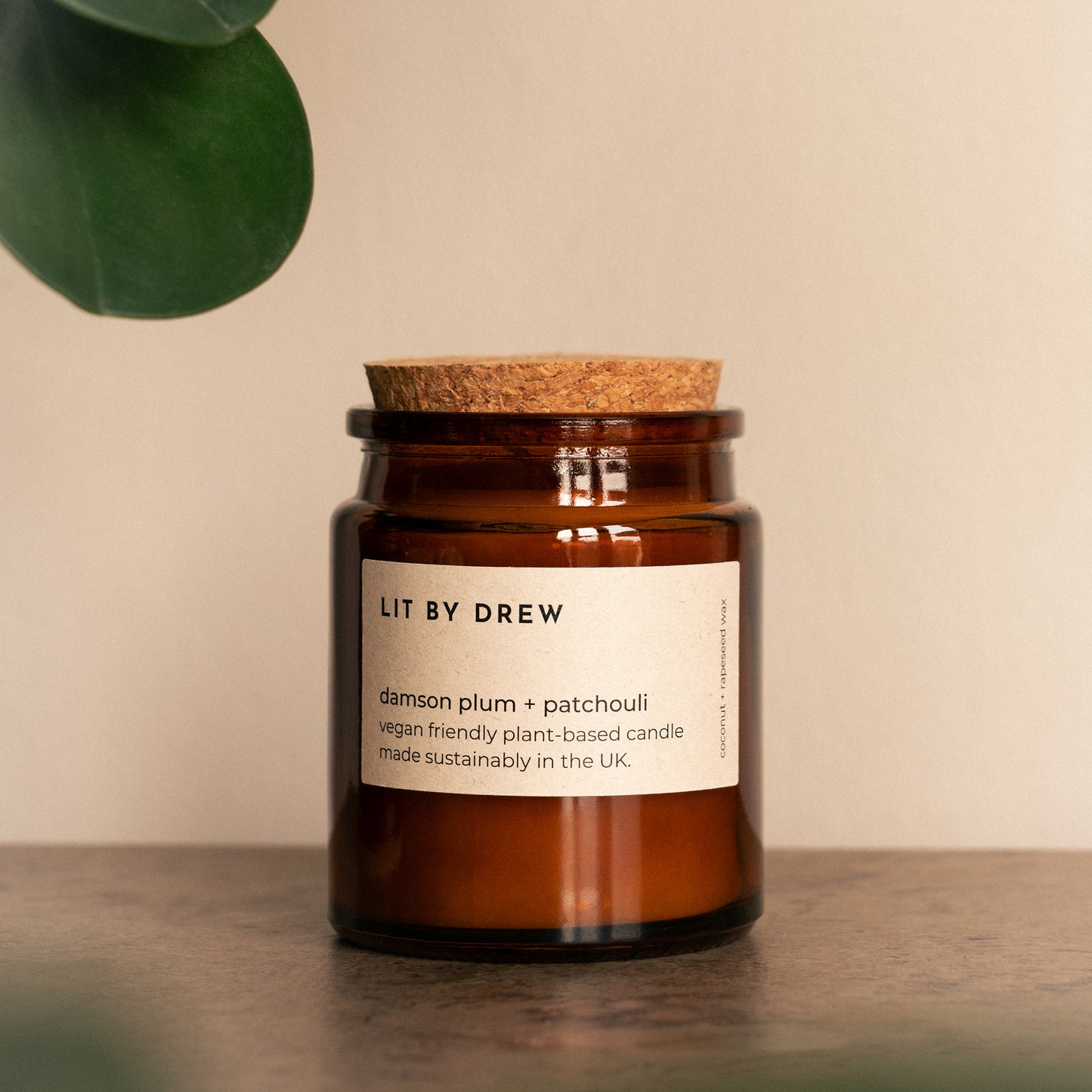 Damson Plum & Patchouli Natural Wax Candle - Medium